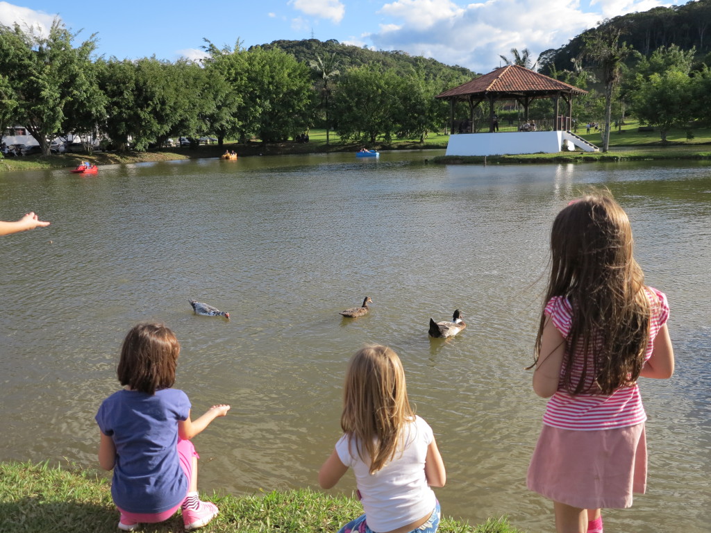 Parque Expoville Atividades - Alimentando os patos