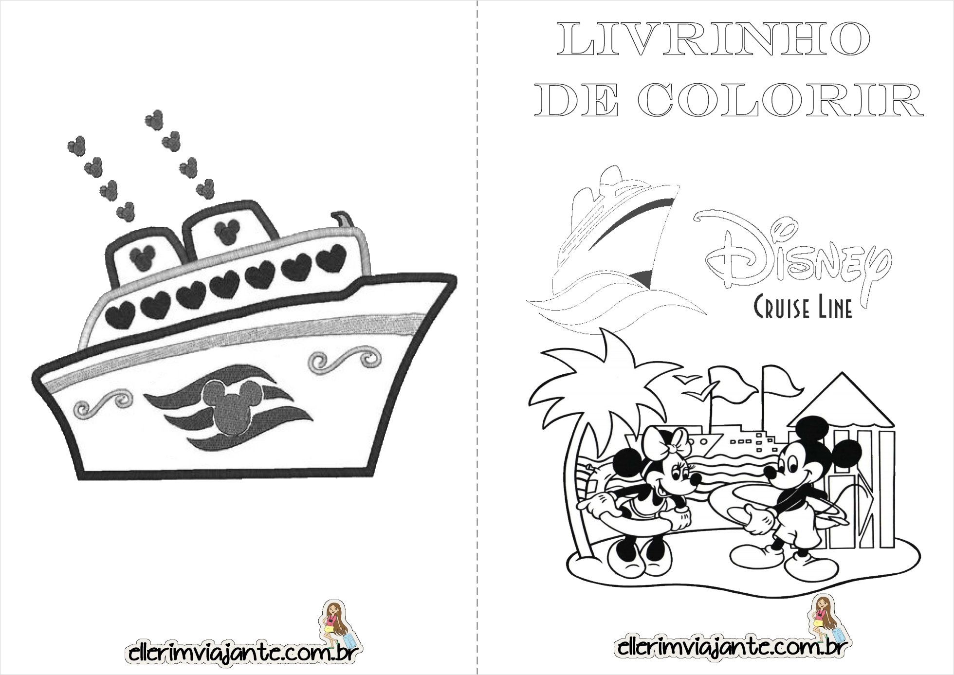 Livrinho para Colorir - Disney Cruise